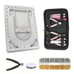 Pink-Tools, Making Kit, DIY Necklace Making Supplies, Beading Tray, For Jewelry Making Beading Design, Jewelry Pliers, Necklace