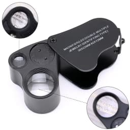 30X 60X Illuminated Jewelers Eye Loupe Magnifier, Foldable Jewelry Magnifier with Bright LED Light for Gems, Jewelry, Coins