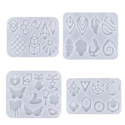 Earring Resin Mold Vintage Pendant Silicone Mould Epoxy Resin Jewelry Making Molds Droplet Animal Charm DIY Mold Jewelry