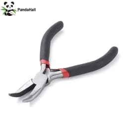 PandaHall Jewelry Pliers Bent Nose Plier Carbon-Hardened Steel Handmade Craft Jewelry Making Tools 12.5cm long