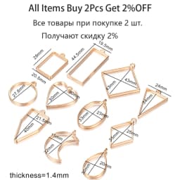 11Pcs Geometric Figure Charm Hollow Glue Blank Pendant Tray Bezel Charms DIY Bracelet Necklace Handmade Bezel Mold