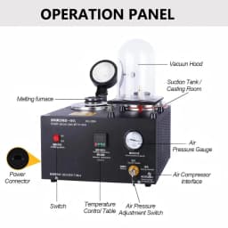 2KG Digital Display Metal Casting Furnace 1150°C High Temp Gold Silver Melting Vacuum Machine Jewelry Making Equipment