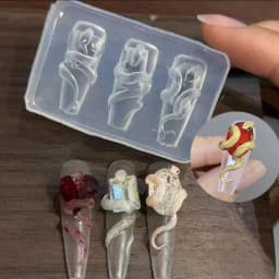 NEW Silicone Nail Art Handcrafts Moulds DIY Nail Tools Dragon/Snake Nail Carving Molds Silicone Material for Nail Decoration