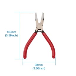Pandahall Carbon Steel Jewelry Pliers Red Flat Nose Plier with Cover for Jewelry DIY Making Tools 142x98x8mm