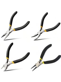 4/3/1 Pieces of Jewelry Pliers, Bead Repair Pliers, Multifunctional Tools, and Household Essentials (Black Yellow)