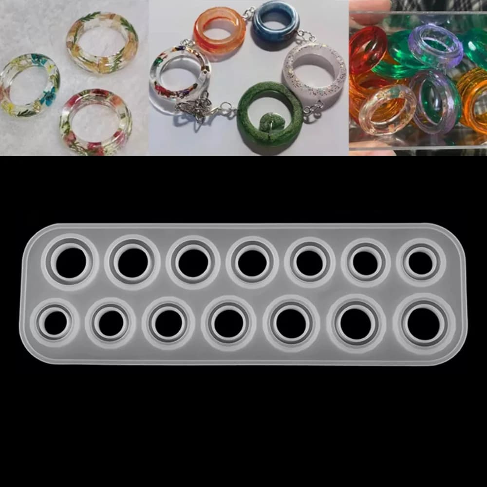 1pc Rings Resin Epoxy Molds Jewelry Silicone Mold Collection Handmade For DIY Crystal Silicone Jewelry Ring Mold Accessories