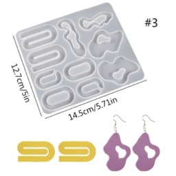 Resin Earrings Mold Geometric Flower Heart Irregular Mould Unique Earring Silicone Molds for Epoxy Resin Crafts Christmas Molds
