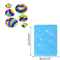 Resin Silicone Mold DIY Holographic Geometric Earring Keychain Pendant Mould Light and Shadow Crystal Epoxy Molds Crafts