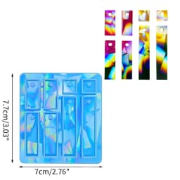 Resin Silicone Mold DIY Holographic Geometric Earring Keychain Pendant Mould Light and Shadow Crystal Epoxy Molds Crafts