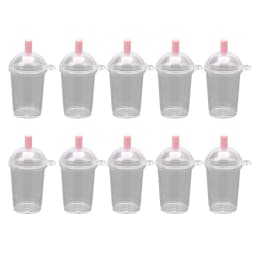 10Pcs Mini Frappuccino Cup Coffee Cup Dollhouse Miniature Simulation Plastic Cake Ice Cream Cups Keychain Jewelry Making