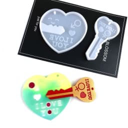 1 Set Creative Handmade Lovers Lock Keychain Epoxy Resin Mold Earrings Pendant Silicone Mould DIY Crafts Jewelry Necklace Mold