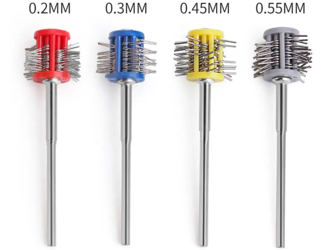 1PCS Professional Polishing Grit Mounted Matt Wire Brush 2.35MM Shank Jewelry Making Tools 0.2mm/0.3mm/0.45mm/0.55mm