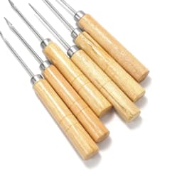2pcs/lot Wooden Handle Sewing Awl Hand Stitching Bracelet Leather Craft Needle for Jewelry Making Needle Hook Tool Supplies