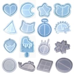 New Meteorite Quicksand Mold Snowflake Round Square Model DIY Handmade Pendant Jewelry Making Silicone Molds Crystal Epoxy Mould