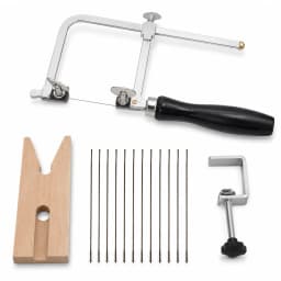 TOKTOS Adjustable Jewelry Saw Frame Set 12 Blades Jeweler Saw Bow Precision Cutting Tool for Gold Silver Wax Wood DIY Jewelry M