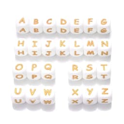 100pc Letter Silicone Beads BPA Free12mm Silicone Bead for Jewelry Necklace Making DIY Pacifier Chain Clips Baby Toys Accessorie