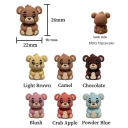 20Pcs 3D Silicone Beads Food Grade Cartoon Focal Beads For Jewelry Making DIY Pen KeyChain Accessories Baby Silicone Beads