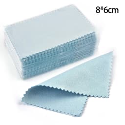 50pcs 10x6.5cm/8x6cm Silver Jewelry Clean Polishing Cloth Soft Clean Wipe Wiping Cloth For Necklaces Rings Jewelry Clean Tools