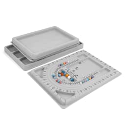 1pcs Gray Flock Beads Tray Design Boards Kit Measurement Compartment Beads Beading Jewelry Making Craft Tools Accessories