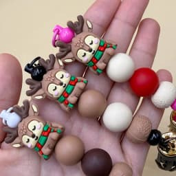 20pcs New 3D Silicone Beads Food Grade Cartoon Focal Beads For Jewelry Making DIY Pen KeyChain Accessories Baby Silicone Beads