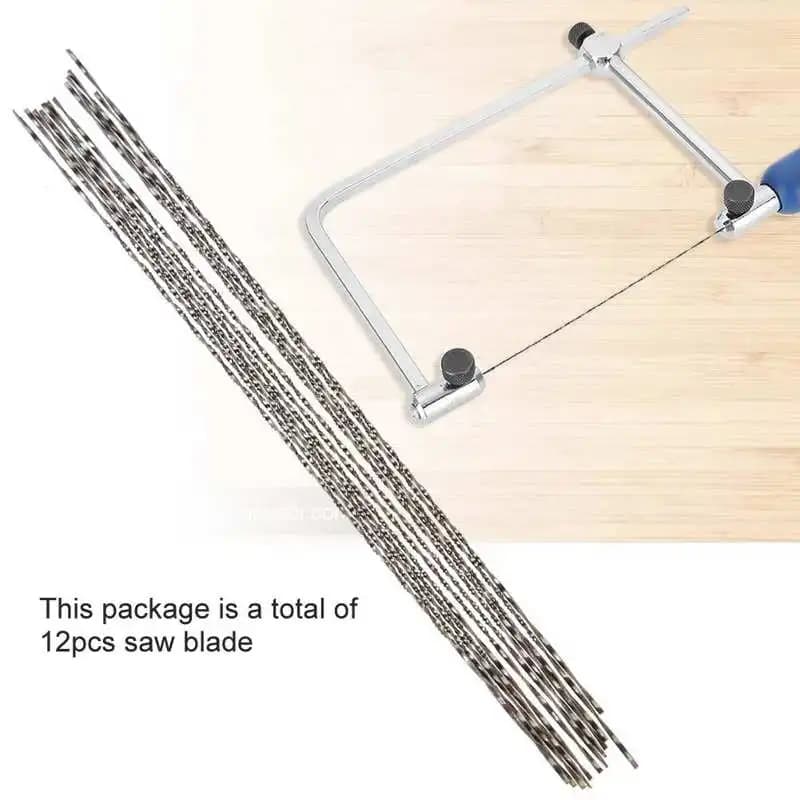 12 Pcs Scroll Saw Blades With Spiral Teeth for Wood Metal Plastic Cutting Sawing Carve
