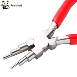PandaHall 6-in-1 Bail Making Pliers, 45# Carbon Steel 6-Step Multi-Size Wire Looping Forming Pliers, for Loops and Jump Rings