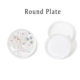 10pcs/lot Triangle Round Jewerly Boxes Rhinestone Plastic Bags Plate White Container For Bead Display Tray Handmade Supplies