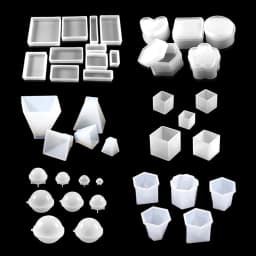 1Pcs Polygon Silicone Plant Specimen Mould UV Epoxy Square Rectangle Resin Mold for DIY Jewelry Making Accessories