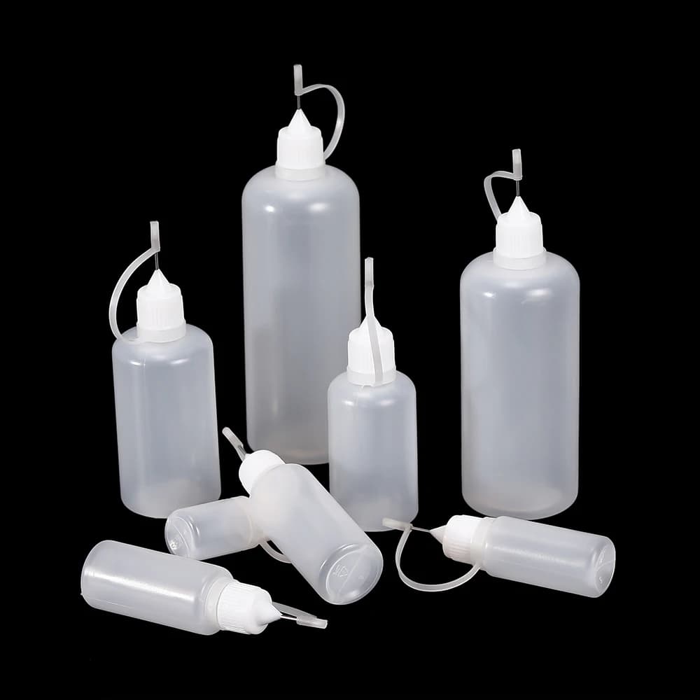 5pcs/lot 5-120ML PE Plastic Squeezable Tip Glue Applicator Plastic Bottle for Paper Quilling DIY Scrapbooking Paper Craft Tool