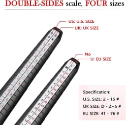 NIUPIKA UK US Plastic Finger Gauge And Mandrel Ring Sizer Finger Scales Plastic Ring Sizers Measure Tool Kit Jewellery Tools