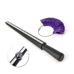NIUPIKA UK US Plastic Finger Gauge And Mandrel Ring Sizer Finger Scales Plastic Ring Sizers Measure Tool Kit Jewellery Tools