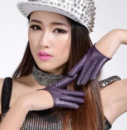 Fashion Sexy Female Night Club Pole Dancing Leather Gloves Women Gothic Punk Rock Show Half Palm Full Finger Fitness Gloves L63