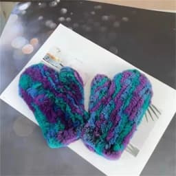 Hot Sale Women's 100% Natural Rabbit Fur Winter Gloves Warm Knit Thick Thermal Mittens Soft Real Fur Outdoor Cold Weather Glove