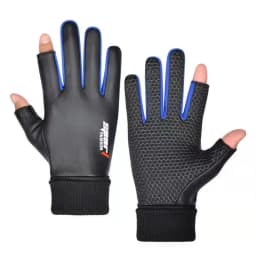 Men's Gloves Autumn Cycling Winter Two-Finger Velvet Warm Non-Slip Male Waterproof Sports Touchscreen Hiking Fishing Gloves
