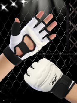 High Quality Kick Boxing Gloves MMA Gloves Muay Thai Training Boxer Fight Equipment Half Mitts PU Leather Black Boxing Equipmen