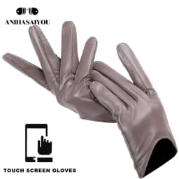 Fashion Sheepskin Women's Gloves, Drive Women's Leather Gloves, Thin Touch Gloves, Keep Warm Women's Winter Gloves -2001