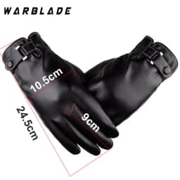 Fashion Men's Winter Outdoor Warm Waterproof Gloves Men Faux Leather Driving Gloves Thin Leather Gloves For Touch Screen Guantes