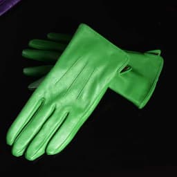 Women's Ladies 100% Real Leather Sheep Skin Elegant Winter Warm Thick Lining White Pink Colorful Cute Outdoor Short Gloves