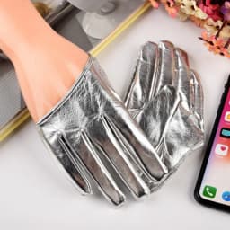Women DS Half Palm Nightclub Pole Dancing Stage Performance Fashion Personality Hip Hop Gloves Leather Multicolor Soft