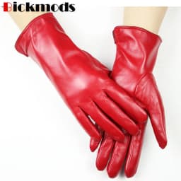 Women's Color Sheepskin Leather Gloves Straight Style Fleece Lined for Spring Autumn Outdoor Travel Cycling Car Driving