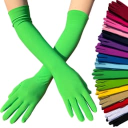 1 Pair Milk Silk Elastic Dance Bridal Long Gloves Elegant Wedding Party Stage Performance Breathable Summer Sunscreen Mittens
