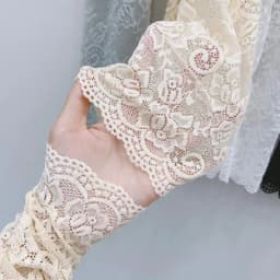 Women Summer Ice Silk Lace Arm Sleeve Elastic Sleeve Driving Gloves Black White Long Fingerless Mittens Sunscreen Gloves