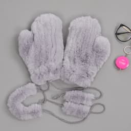 Hot Sale Natural Real Rex Rabbit Fur Gloves Good Elastic Women Winter Knitted Real Rabbit Fur Mittens Outdoor Genuine Fur Gloves