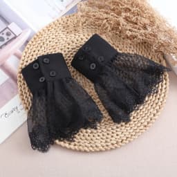 Women Flower Lace White Black Cuffs Detachable Fake Sleeves Wedding Bridal Gowns Accessories Sweater Cuff Decorative Accessories