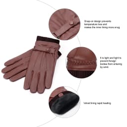 Men's 100% Sheepskin Leather Gloves High Quality Cashmere Lined Touchscreen Full Finger Mittens Winter Warm Gloves