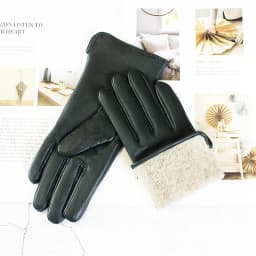 Color Sheepskin Leather Gloves Women's Straight Style Wool Lining Fall/Winter Warm Motorcycle Riding Car Driving Finger Gloves