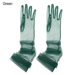 Women Sexy Lace Gloves White Mesh Tulle Gloves Lady Vintage Wedding Mittens For Lady Driving Gloves Thin Elbow Long Gloves
