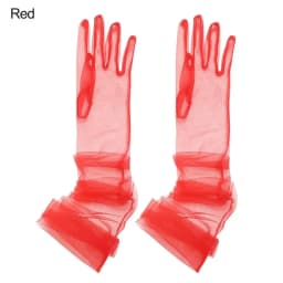 Women Sexy Lace Gloves White Mesh Tulle Gloves Lady Vintage Wedding Mittens For Lady Driving Gloves Thin Elbow Long Gloves