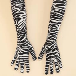53CM Gold Velvet Fashion Personality Zebra Leopard Print Keep Warm Stage Performance Party Cosplay Soft Women Long Gloves