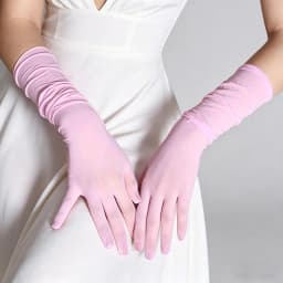 Women Sexy Lace Thin Transparent High Elasticity Long Gloves Nightclub Cosplay Man Solid Seamless Tight Stocking Gloves Sunscree